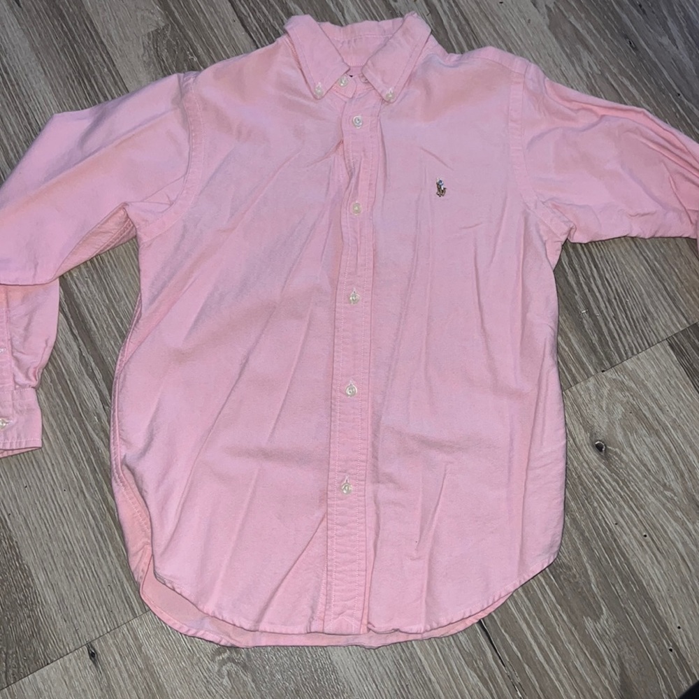 Pink Polo Long Sleeve boys size 7